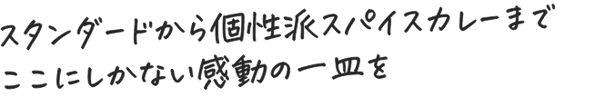 スタンダードから個性派スパイスカレーまでここにしかない感動の一皿を