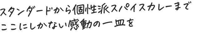スタンダードから個性派スパイスカレーまでここにしかない感動の一皿を